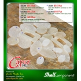 Code: JSC88 - Capiz shell components 30mm round, 1mm thickness. Code: JSC811 - Capiz shell 35mmx50mm teardrop. Code: JSC83 - Capiz shell rectangle 32mmx50mm w/ callar, 1mm thickness. Code: JSC89 - Capiz shell 30mmx58mm eye shape. Code: JSC810 - Capiz shell 17mmx25mm oval.
