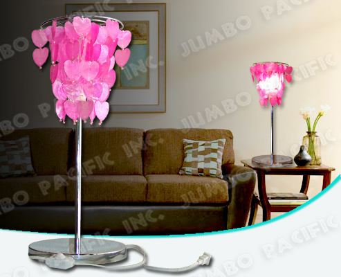 Pink Capiz Lamp Shades